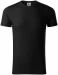 Ανδρικό μπλουζάκι, οργανικό βαμβάκι με υφή, μαύρος