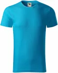 Ανδρικό μπλουζάκι, οργανικό βαμβάκι με υφή, τουρκουάζ