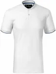 Ανδρικό μπλουζάκι πόλο με γιακά bomber, λευκό