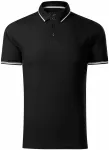 Ανδρικό μπλουζάκι πόλο με λεπτομέρειες σε αντίθεση, μαύρος