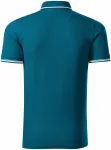 Ανδρικό μπλουζάκι πόλο με λεπτομέρειες σε αντίθεση, μπλε βενζίνης