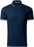 Ανδρικό μπλουζάκι πόλο με λεπτομέρειες σε αντίθεση, σκούρο μπλε