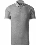 Ανδρικό μπλουζάκι πόλο με λεπτομέρειες σε αντίθεση, σκούρο γκρι μάρμαρο