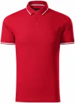 Ανδρικό μπλουζάκι πόλο με λεπτομέρειες σε αντίθεση, τύπος κόκκινο