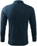 Ανδρικό πουκάμισο με μακρυμάνικο πόλο, σκούρο μπλε