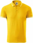 Ανδρικό πουκάμισο πόλο αντίθεσης, κίτρινος