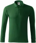 Ανδρικό πουκάμισο πόλο με μακριά μανίκια, πράσινο μπουκάλι