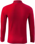 Ανδρικό πουκάμισο πόλο με μακριά μανίκια σε αντίθεση, τύπος κόκκινο