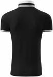 Ανδρικό πουκάμισο πόλο με ψηλό γιακά, μαύρος