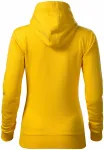 Γυναικεία μπλούζα με κουκούλα χωρίς φερμουάρ, κίτρινος