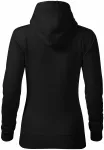Γυναικεία μπλούζα με κουκούλα χωρίς φερμουάρ, μαύρος