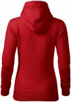 Γυναικεία μπλούζα με κουκούλα χωρίς φερμουάρ, το κόκκινο