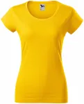 Γυναικεία μπλούζα με λεπτή εφαρμογή και στρογγυλή λαιμόκοψη, κίτρινος