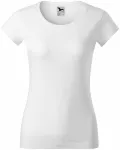 Γυναικεία μπλούζα με λεπτή εφαρμογή και στρογγυλή λαιμόκοψη, λευκό