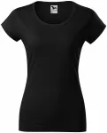 Γυναικεία μπλούζα με λεπτή εφαρμογή και στρογγυλή λαιμόκοψη, μαύρος