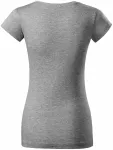 Γυναικεία μπλούζα με λεπτή εφαρμογή και στρογγυλή λαιμόκοψη, σκούρο γκρι μάρμαρο