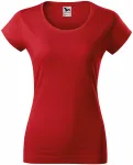 Γυναικεία μπλούζα με λεπτή εφαρμογή και στρογγυλή λαιμόκοψη, το κόκκινο