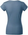 Γυναικεία μπλούζα με λεπτή εφαρμογή και στρογγυλή λαιμόκοψη, τζην