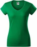 Γυναικεία μπλούζα με ντεκολτέ V, πράσινο γρασίδι