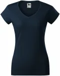 Γυναικεία μπλούζα με ντεκολτέ V, σκούρο μπλε