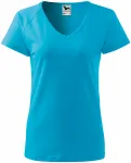 Γυναικείο κωνικό μπλουζάκι με μανίκια raglan, τουρκουάζ