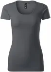 Γυναικείο μπλουζάκι με διακοσμητική ραφή, ανοιχτό γκρι