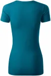 Γυναικείο μπλουζάκι με διακοσμητική ραφή, μπλε βενζίνης