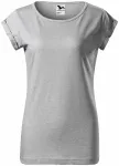 Γυναικείο μπλουζάκι με κυλιόμενα μανίκια, ασημένιο μάρμαρο