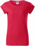 Γυναικείο μπλουζάκι με κυλιόμενα μανίκια, κόκκινο μάρμαρο