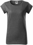 Γυναικείο μπλουζάκι με κυλιόμενα μανίκια, μαύρο μάρμαρο