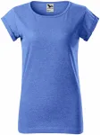 Γυναικείο μπλουζάκι με κυλιόμενα μανίκια, μπλε μάρμαρο