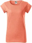 Γυναικείο μπλουζάκι με κυλιόμενα μανίκια, πορτοκαλί μάρμαρο