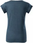 Γυναικείο μπλουζάκι με κυλιόμενα μανίκια, σκούρο τζιν μάρμαρο