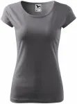 Γυναικείο μπλουζάκι με πολύ κοντά μανίκια, γκρι χάλυβα