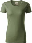 Γυναικείο μπλουζάκι, οργανικό βαμβάκι με υφή, χακί
