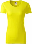 Γυναικείο μπλουζάκι, οργανικό βαμβάκι με υφή, λεμόνι κίτρινο