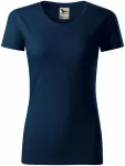 Γυναικείο μπλουζάκι, οργανικό βαμβάκι με υφή, σκούρο μπλε