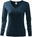 Γυναικείο μπλουζάκι που κλείνει, V-λαιμόκοψη, σκούρο μπλε