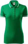 Γυναικείο πουκάμισο πόλο αντίθεσης, πράσινο γρασίδι