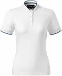 Γυναικείο πουκάμισο πόλο με γιακά bomber, λευκό