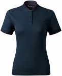 Γυναικείο πουκάμισο πόλο με γιακά bomber, σκούρο μπλε